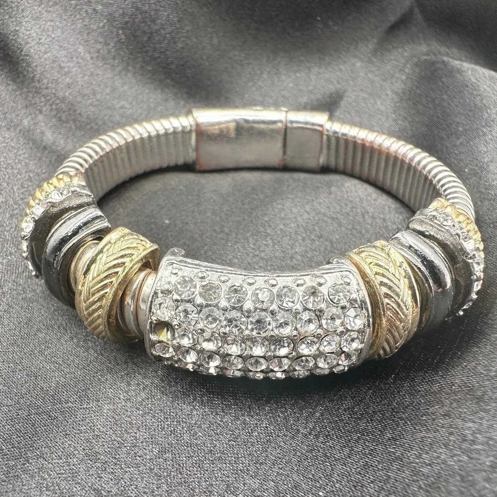 Vintage Y2K Clear Rhinestone Bracelet Retro Statement Women's Classic Jewelry